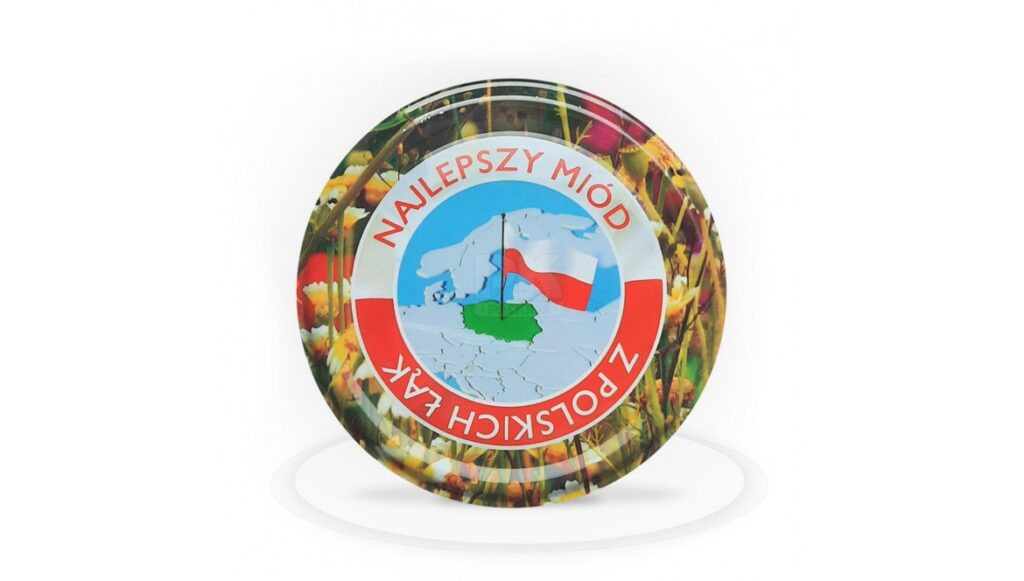 Zakrętka M1 najlepszy polski miód z polskich łąk motyw polska flaga M23